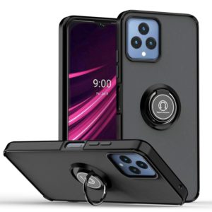 For T-Mobile REVVL 6 5G Q Shadow 1 Series TPU + PC Phone Case with Ring(Black+Black) (OEM)