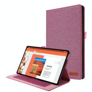 For OPPO Realme Pad 10.4 Horizontal Flip TPU + Fabric PU Leather Tablet Protective Case with Name Card Clip(Rose Red) (OEM)