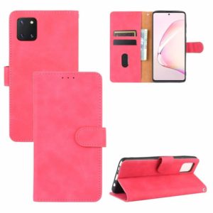 For Samsung Galaxy Note10 Lite /A81 Solid Color Skin Feel Magnetic Buckle Horizontal Flip Calf Texture PU Leather Case with Holder & Card Slots & Wallet(Rose Red) (OEM)