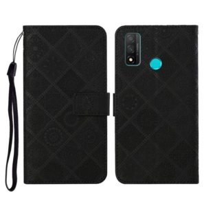 For Huawei P smart 2020 Ethnic Style Embossed Pattern Horizontal Flip Leather Case with Holder & Card Slots & Wallet & Lanyard(Black) (OEM)