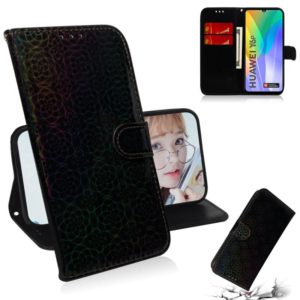 For Huawei Y6p Solid Color Colorful Magnetic Buckle Horizontal Flip PU Leather Case with Holder & Card Slots & Wallet & Lanyard(Black) (OEM)