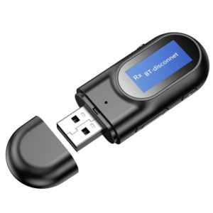 T17 USB Bluetooth 5.0 Receiver Transmitter 2 in 1 Audio Adapter with LCD Display for PC TV Car 3.5mm AUX (OEM)