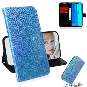 For Huawei Y9 (2019) / Enjoy 9 Plus Solid Color Colorful Magnetic Buckle Horizontal Flip PU Leather Case with Holder & Card Slots & Wallet & Lanyard(Blue) (OEM)