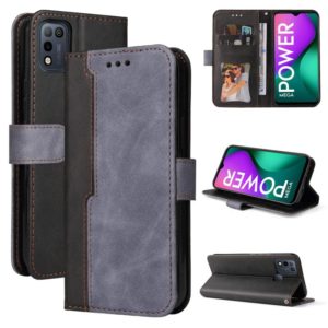 Business Stitching-Color Horizontal Flip PU Leather Case with Holder & Card Slots & Photo Frame For Infinix Smart 5 / Hot 10 Lite / X657(Gray) (OEM)