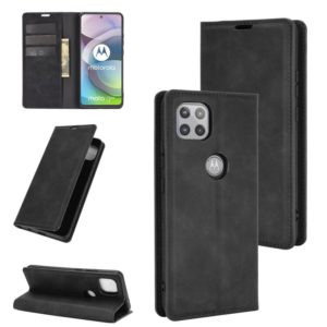 For Motorola Moto G 5G Retro-skin Business Magnetic Suction Leather Case with Holder & Card Slots & Wallet(Black) (OEM)