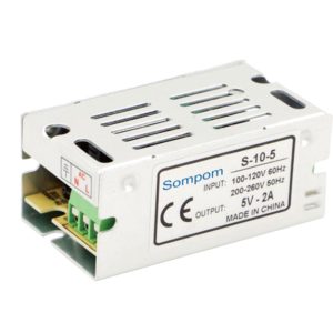 SOMPOM S-10-5 10W 5V 2A Switching Driver LED Light Strip Display Screen Lighting Monitor Power Supply (SOMPOM) (OEM)