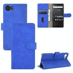 For BlackBerry Keyone Solid Color Skin Feel Magnetic Buckle Horizontal Flip Calf Texture PU Leather Case with Holder & Card Slots & Wallet(Blue) (OEM)