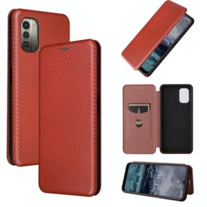 For Nokia G11 / G21 Carbon Fiber Texture Leather Phone Case(Brown) (OEM)