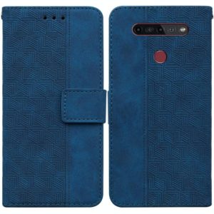 For LG K41S / K51S Geometric Embossed Leather Phone Case(Blue) (OEM)