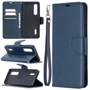 For OPPO Find X2 Pro Retro Lambskin Texture Pure Color Horizontal Flip PU Leather Case, with Holder & Card Slots & Wallet & Lanyard(Blue) (OEM)