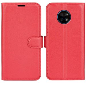 Για Nokia G50 υφής Litchi Οριζόντια προστατευτική θήκη με Holder & υποδοχές για κάρτες & πορτοφόλι (Κόκκινο) (OEM)