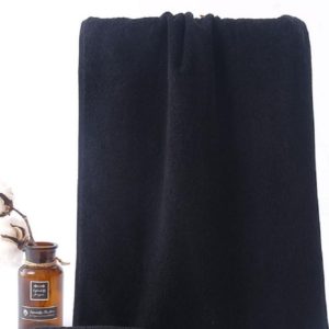 Cotton Thick Face Towel Large Bath Towel Beauty Nail Makeup Tablecloth, Specification:Extra Towel 70x100 cm(Black) (OEM)
