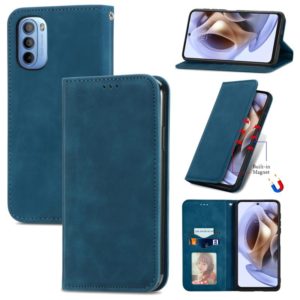 For Motorola Moto G31 Retro Skin Feel Magnetic Horizontal Flip Leather Phone Case(Blue) (OEM)