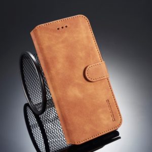 DG.MING Retro Oil Side Horizontal Flip Case for iPhone 8 Plus & 7 Plus, with Holder & Card Slots & Wallet (Brown) (DG.MING) (OEM)