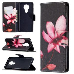 For Nokia 5.3 Colored Drawing Pattern Horizontal Flip Leather Case with Holder & Card Slots & Wallet(Lotus) (OEM)
