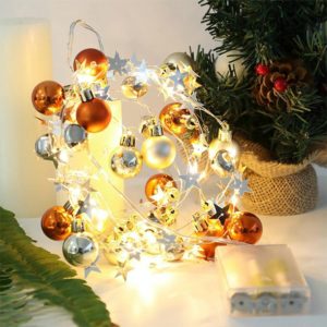 2m 20LEDs Christmas String Lights Christmas Bells Ball Decoration Lamp, Style: Withered Gold Bell (OEM)