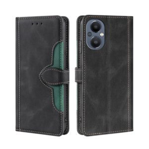 For OnePlus Nord N20 5G Skin Feel Straw Hat Magnetic Buckle Leather Phone Case(Black) (OEM)