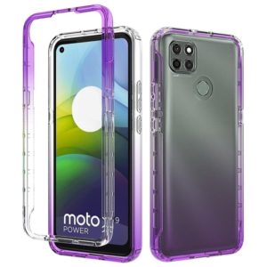 For Motorola Moto G9 Power Shockproof High Transparency Two-color Gradual Change PC+TPU Candy Colors Phone Protective Case(Purple) (OEM)