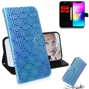 For LG W10 Solid Color Colorful Magnetic Buckle Horizontal Flip PU Leather Case with Holder & Card Slots & Wallet & Lanyard(Blue) (OEM)