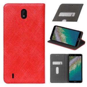 For Nokia C01 Plus Cloth Texture Retro Horizontal Flip PU Leather Shockproof Case with Holder & Card Slot(Red) (OEM)