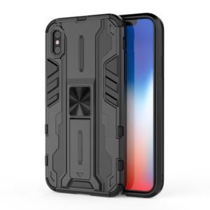For iPhone X / XS Supersonic PC + TPU Shock-proof Protective Case with Holder(Black) (OEM)