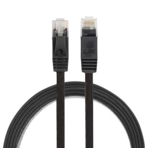 1m CAT6 Ultra-thin Flat Ethernet Network LAN Cable, Patch Lead RJ45 (Black) (OEM)