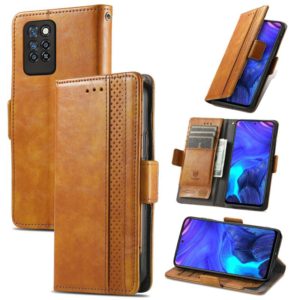 For Infinix Note 10 Pro CaseNeo Business Splicing Dual Magnetic Buckle Horizontal Flip PU Leather Case with Holder & Card Slots & Wallet(Khaki) (OEM)