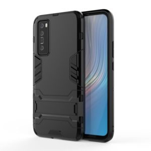 For Huawei nova 7 5G Shockproof PC + TPU Protective Case with Invisible Holder(Black) (OEM)