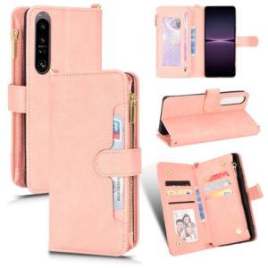 For Sony Xperia 1 IV Litchi Texture Zipper Leather Phone Case(Pink) (OEM)