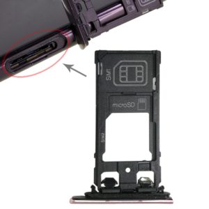 SIM1 Card Tray + SIM2 Card / Micro SD Card Tray for Sony Xperia XZ(Pink) (OEM)