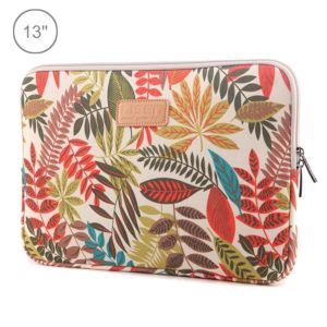 Lisen 13 inch Sleeve Case Colorful Leaves Zipper Briefcase Carrying Bag for Macbook, Samsung, Lenovo, Sony, DELL Alienware, CHUWI, ASUS, HP, 13 inch and Below Laptops(White) (OEM)