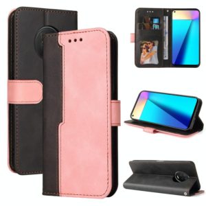 For Infinix Note 7 Business Stitching-Color Horizontal Flip PU Leather Case with Holder & Card Slots & Photo Frame(Pink) (OEM)