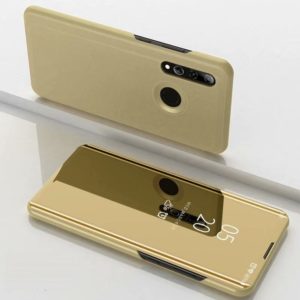 For Huawei P Smart 2020 Plated Mirror Horizontal Flip Leather Case with Holder(Gold) (OEM)