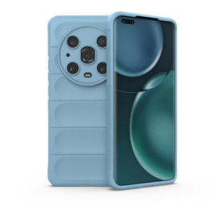 For Honor Magic4 Pro Magic Shield TPU + Flannel Phone Case(Light Blue) (OEM)