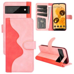 For Google Pixel 7 Pro Stitching Horizontal Flip Leather Phone Case (Pink) (OEM)