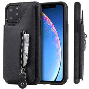For iPhone 11 Pro Solid Color Double Buckle Zipper Shockproof Protective Case(Black) (OEM)