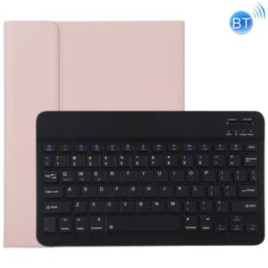 TG11B Detachable Bluetooth Black Keyboard + Microfiber Leather Tablet Case for iPad Pro 11 inch (2020), with Pen Slot & Holder (Pink) (OEM)