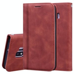 For Samsung Galaxy J2 Core Frosted Business Magnetic Horizontal Flip PU Leather Case with Holder & Card Slot & Lanyard(Brown) (OEM)