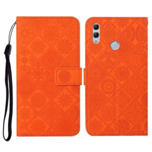 For Huawei P smart 2019 / Honor 10 Lite Ethnic Style Embossed Pattern Horizontal Flip Leather Case with Holder & Card Slots & Wallet & Lanyard(Orange) (OEM)