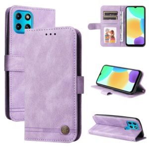 For Infinix Smart 6 Skin Feel Life Tree Metal Button Leather Phone Case(Purple) (OEM)