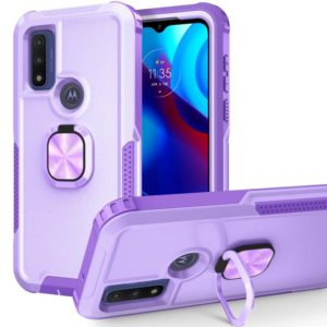 For Motorola Moto G Pure 3 in 1 Ring Holder PC + TPU Phone Case(Purple) (OEM)