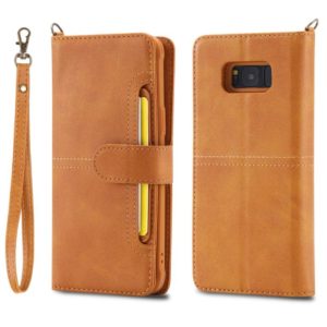 For Galaxy S8 Multifunctional Detachable Magnetic Horizontal Flip Leather Case with Card Slots & Holder & Wallet & Photo Frame(Brown) (OEM)