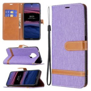 For Nokia G20 / G10 Color Matching Denim Texture Horizontal Flip Leather Case with Holder & Card Slots & Wallet & Lanyard(Purple) (OEM)