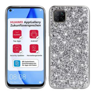 For Huawei P40 Lite Glitter Powder Shockproof TPU Protective Case(Silver) (OEM)