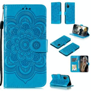 For Huawei Honor 30S Mandala Embossing Pattern Horizontal Flip PU Leather Case with Holder & Card Slots & Walle & Lanyard(Blue) (OEM)