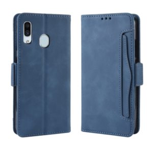 Wallet Style Skin Feel Calf Pattern Leather Case For Galaxy A40,with Separate Card Slot(Blue) (OEM)