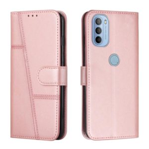 For Motorola Moto G31 / G41 Stitching Calf Texture Buckle Leather Phone Case(Pink) (OEM)