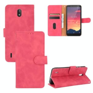 For Nokia C2 Solid Color Skin Feel Magnetic Buckle Horizontal Flip Calf Texture PU Leather Case with Holder & Card Slots & Wallet(Rose Red) (OEM)