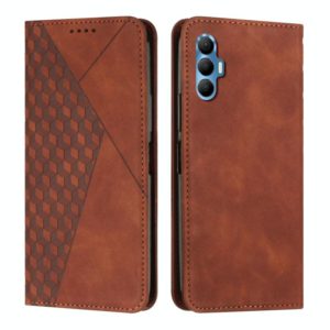 For Tecno Spark 8P Diamond Splicing Skin Feel Magnetic Leather Phone Case(Brown) (OEM)