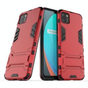 For OPPO Realme C11 PC + TPU Shockproof Protective Case with Invisible Holder(Red) (OEM)